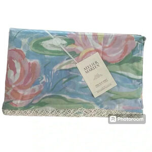 ATELIER MARTEX Vintage Claude Monet's Water Lilies Twin Flat Sheet